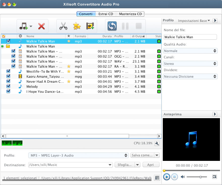 Xilisoft Convertitore Audio Pro per Mac