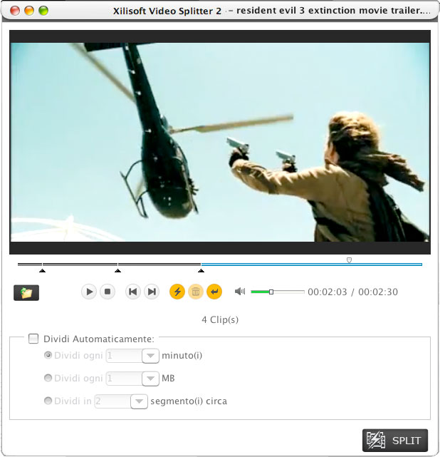 Xilisoft Video Splitter per Mac